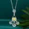 14k Gold 0.78 Ctw Natural Yellow Diamond & Diamond Pendant