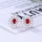 14k Gold 0.61 Ctw Natural Ruby & Diamond Earrings