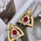 14k Gold 1.7 Ctw Natural Ruby & Diamond Earrings
