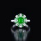 14k Gold 1.36 Ctw Vivid Green Natural Emerald & Diamond Ring