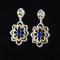 14k Gold 2.60 Ctw Vivid Blue Natural Sapphire & Diamond Earrings