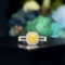 14k Gold 0.70 Ctw Natural Yellow Diamond & Diamond Ring