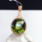 14k Gold 17.62 Ct Natural Tourmaline & Diamond Pendant
