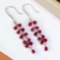 14k Gold 4 Ct Vivid Red Natural Ruby & Diamond Earrings