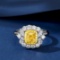14k Gold 2.12 Ctw Natural Yellow Diamond & Diamond Ring/pendant