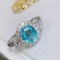 14k Gold 1.8 Ctw Natural Paraiba Tourmaline & Diamond Ring