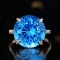 14k Gold 11.56 Ctw Natural Topaz & Diamond Ring