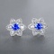 14k Gold 1.47 Ctw Natural Sapphire & Diamond Earrings