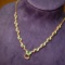 14k Gold 1.87 Ctw Vivid Green Natural Emerald & Diamond Necklace