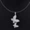 14k Gold 1.87 Ctw Natural H Diamond Pendant
