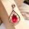 14k Gold 2.5 Ct Natural Tourmaline & Diamond Pendant