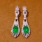 14k Gold 3.88 Ctw Vivid Green Natural Emerald & Diamond Earrings