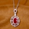14k Gold 1.37 Ctw Natural Ruby & Diamond Pendant