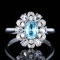 14k Gold 1.25 Ctw Natural Paraiba Tourmaline & Diamond Ring