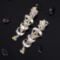 14k Gold 2.63 Ctw Natural Yellow Diamond & Diamond Earrings