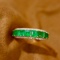 14k Gold 1.54 Ctw Vivid Green Natural Emerald & Diamond Ring