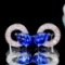 14k Gold 2.38 Ctw Natural Sapphire & Diamond Earrings