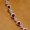 14k Gold 6.75 Ctw Natural Ruby & Diamond Bracelet