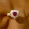 14k Gold 0.66 Ctw Natural Ruby & Diamond Ring
