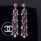 14k Gold 4.2 Ct Vivid Red Natural Ruby & Diamond Earrings
