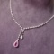 14k Gold 2.33 Ctw Natural Padparadscha Sapphire & Diamond Necklace