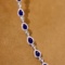 14k Gold 7.10 Ctw Vivid Blue Natural Sapphire & Diamond Bracelet