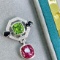 14k Gold 5.9 Ctw Natural Tourmaline & Diamond Brooch
