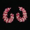 14k Gold 3.83 Ctw Vivid Red Natural Ruby & Diamond Earrings