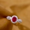 14k Gold 1.38 Ctw Vivid Red Natural Ruby & Diamond Ring