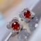 14k Gold 1.5 Ctw Natural Ruby & Diamond Earrings