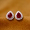 14k Gold 2.26 Ctw Natural Ruby & Diamond Earrings