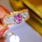 14k Gold 0.40 Ctw Natural Padparadscha Sapphire & Diamond Ring