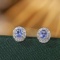 14k Gold 0.46 Ctw Natural Tanzanite & Diamond Earrings