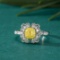 14k Gold 0.60 Ctw Natural Yellow Diamond & Diamond Ring