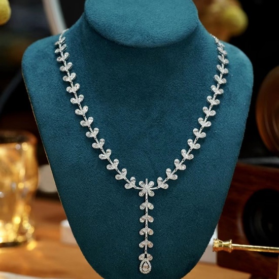 14k Gold 4.6 Ct Natural H Diamond Necklace