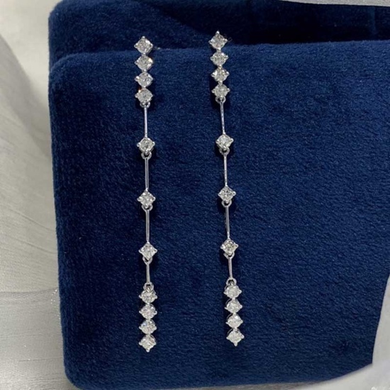 14k Gold 0.84 Ct Natural H Diamond Earrings