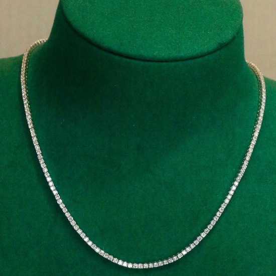 14k Gold 5 Ct Natural H Diamond Necklace