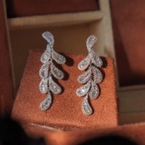 14k Gold 1.3 Ct Natural H Diamond Earrings