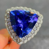 14k Gold 7.8 Ct Natural Tanzanite & Diamond Ring/pendant