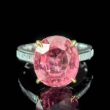 14k Gold 8.94 Ctw Natural Tourmaline & Diamond Ring