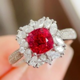 14k Gold 2.37 Ctw Natural Spinel & Diamond Ring
