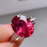 14k Gold 5.44 Ctw Natural Tourmaline & Diamond Ring