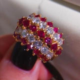 14k Gold 2.1 Ctw Natural Ruby & Diamond Ring