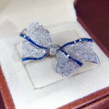 14k Gold 2 Ct Natural H Diamond Brooch