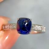 14k Gold 2.55 Ctw Natural Sapphire & Diamond Ring