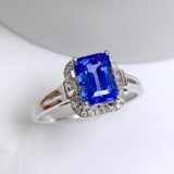 14k Gold 1.73 Ct Natural Tanzanite & Diamond Ring