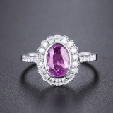 14k Gold 1.38 Ctw Natural Sapphire & Diamond Ring