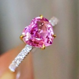 14k Gold 2.01 Ctw Natural Spinel & Diamond Ring