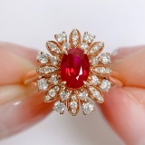 14k Gold 1.61 Ctw Natural Ruby & Diamond Ring