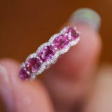 14k Gold 2.13 Ctw Natural Padparadscha Sapphire & Diamond Ring